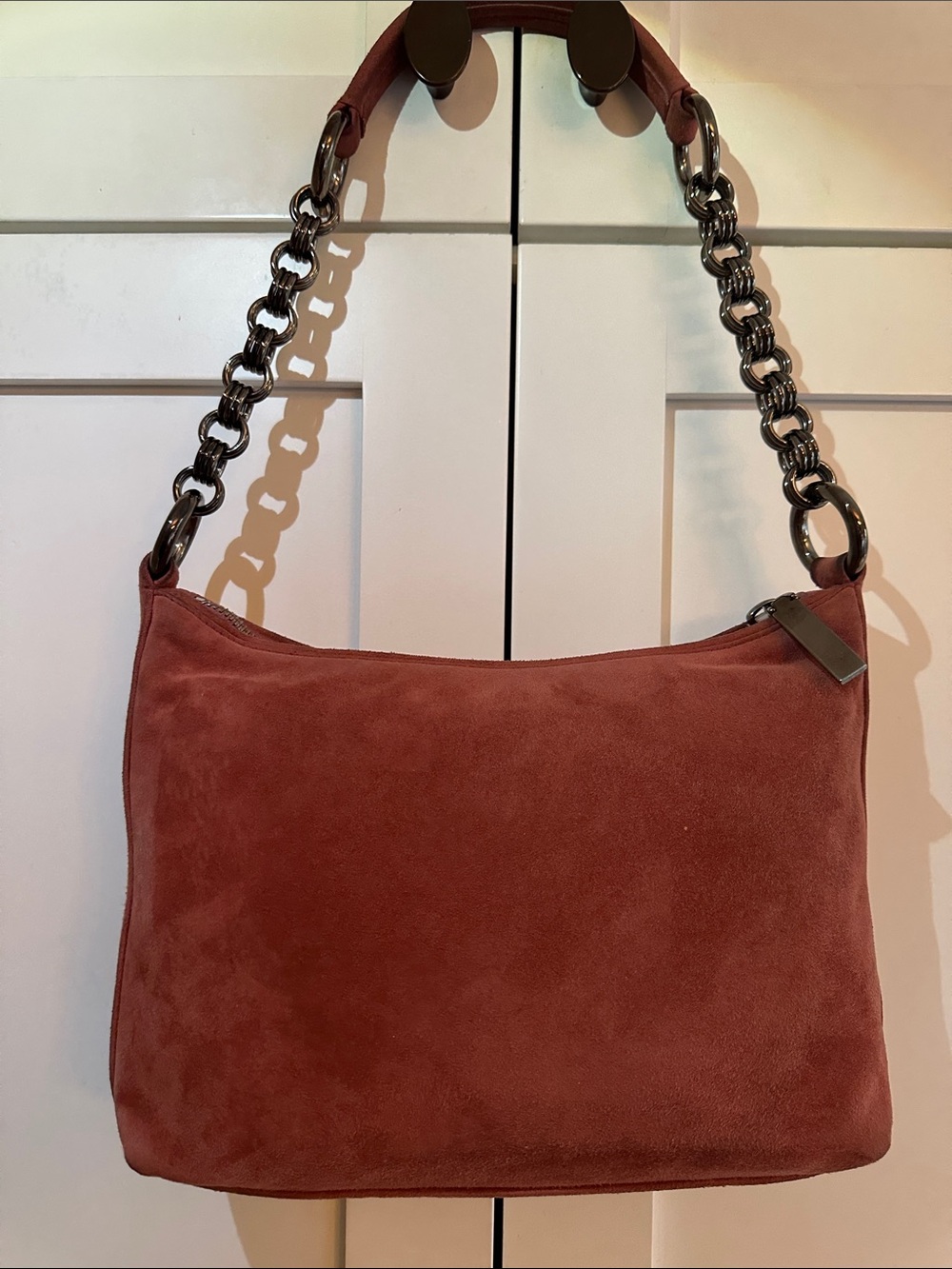 Authentic PRADA SUEDE SHOULDER BAG - Picture 6 of 14